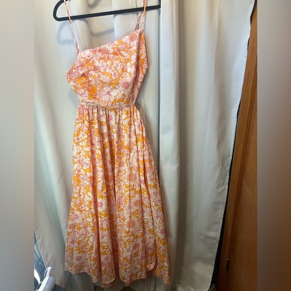 J. Crew Floral Maxi Dress - Orange and White size 10 - Picture 2 of 7